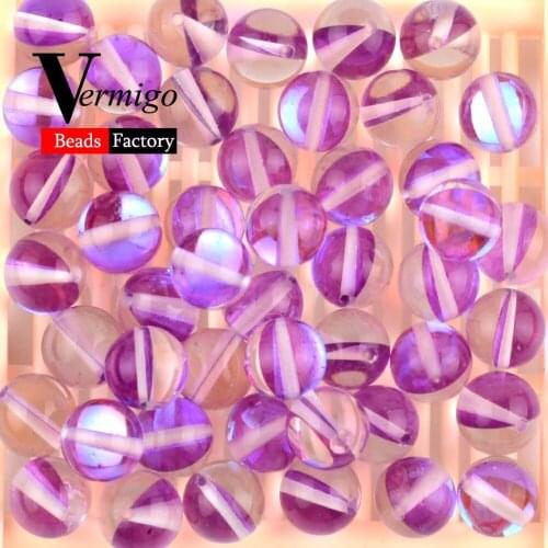 Wholesale Natural Stone Beads Purple Moonstone Austrian Crystal Charm Beads For Needlework Jewelry Making Men Diy Bracelet
