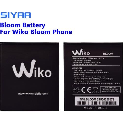 Original SIYAA Bloom Battery For Wiko Bloom Mobile Phone High Capacity 2000mAh Battery Good Quality Replacement Li-ion Bateria