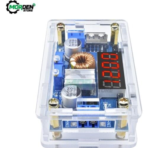 5A Digital Display Constant Current Pressure Step-Down Power Supply Board with Voltmeter Ammeter Power Meter with Acrylic Case