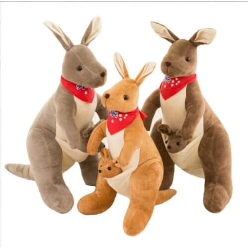 28cm 40cm 50cm 70cm Tall Australian Kangaroo with Baby Joey Plush Animal Adventure Doll Toy for Kids