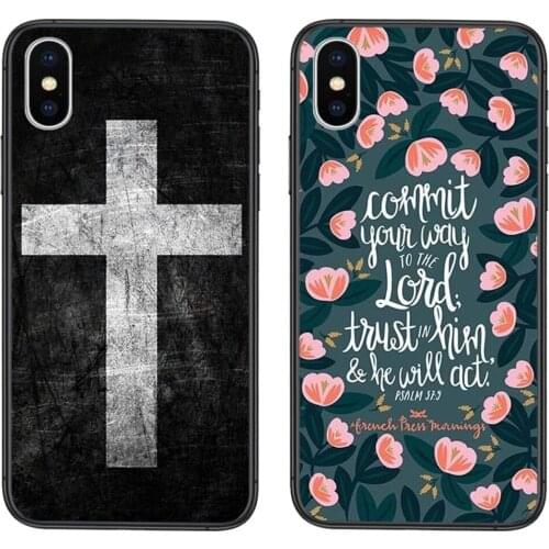 The Latest Bible Jesus Christ Christian Cross Design! Black Bumper Silicone Back For Huawei Honor 8A 8C 8X 9 9A 9I 9X 10 10I