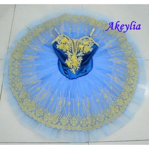 Blue swan lake ballet tutu platter sugar plum fairy professional pancake ballet tutu blue bird For performance Flower fairy girl