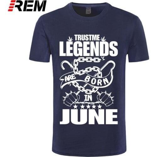 REM Birthday Legends are Born In October T-shirt Men Tee Funny DAD Son Husband Gift Short Sleeve Cotton Cool T Shirts