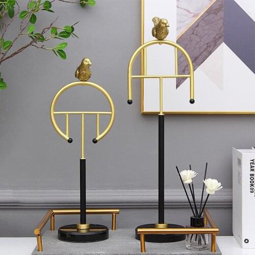 European Style Luxury Office Desktop Display Marble Ornament Decor Living Room Modern Gold Bird Eye View World Geometric Statue