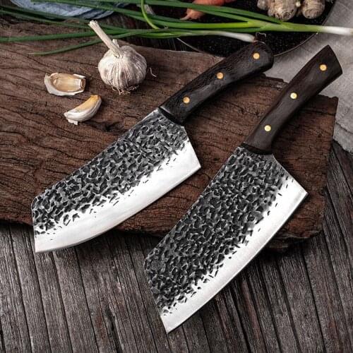 Hand forged kitchen knife hammer grain old Chinese kitchen Yangjiang knife stainless steel chopping slice lady kitchen knife