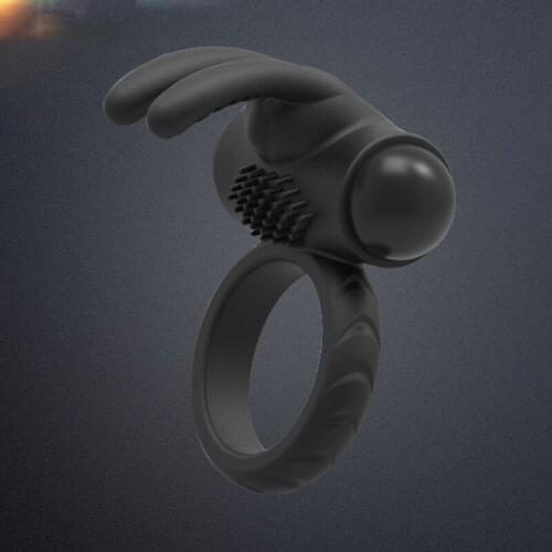 Sex Supplies Men and Women Co-Vibration Lock Fine Ring Vibration Ring Penis Ring Rabbit Ear Delay Ring A7