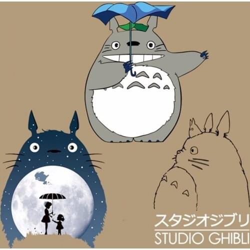 Japanese Cartoon Cat Iron on Patches for Clothing My Neighbor Totoro Stickers Heat Transfert Thermocollants T-shirt Appliques