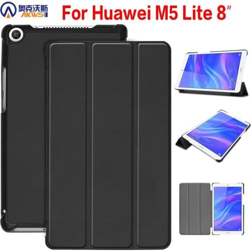 Slim Case for Huawei Mediapad M5 Lite 8.0 JDN2-W09 JDN2-AL00 8 Inch Cover Tablet Funda Lightweight Folding Capa