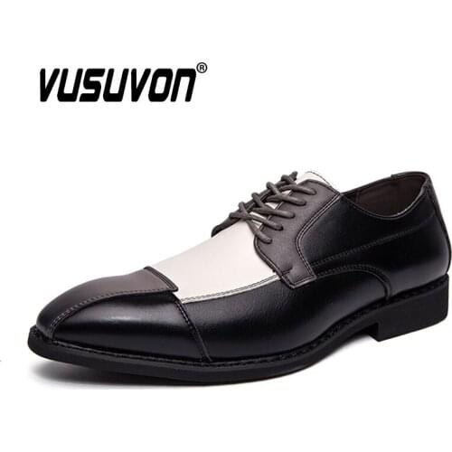 Bespoke Custom Handmade Genuine Leather Outsole Breathable Lacing Mens Derby Shoe Wide Feet Fashion Patchwork Brown Black White