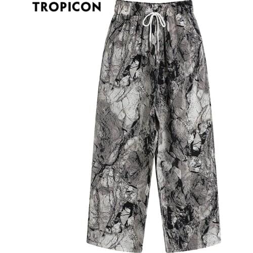 CHEERART Tie Dye Streetwear Women Baggy Pants Straight Leg Loose Trousers Summer Lace Up Pants 2021 Fashion Women Clothing