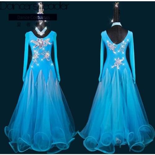 High-end Custom Modern Dance Costume Female Big Swing Skirt Adult Stage Professional Competition Ballroom Performance Costume