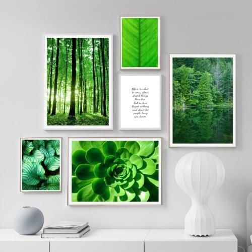 Green Plant Leaf Monstera Forest Agave Wall Art Canvas Painting Nordic Posters And Prints Wall Pictures For Living Room Decor