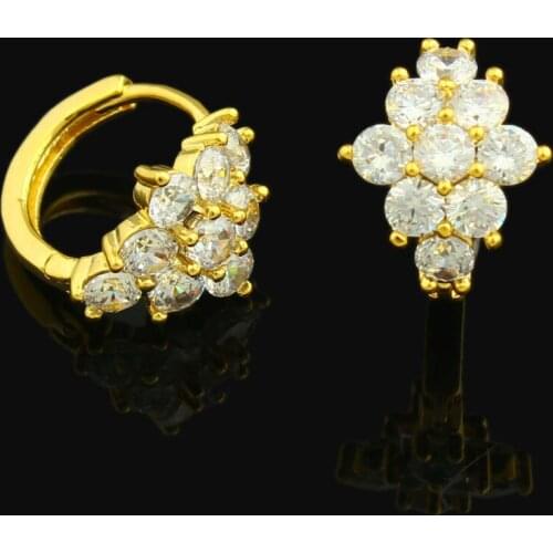 Gold Color Hoop Earrings For Women Shiny Rhinestone Jewelry Middle east/Arabic/Ethiopia/African/Kenya/India item