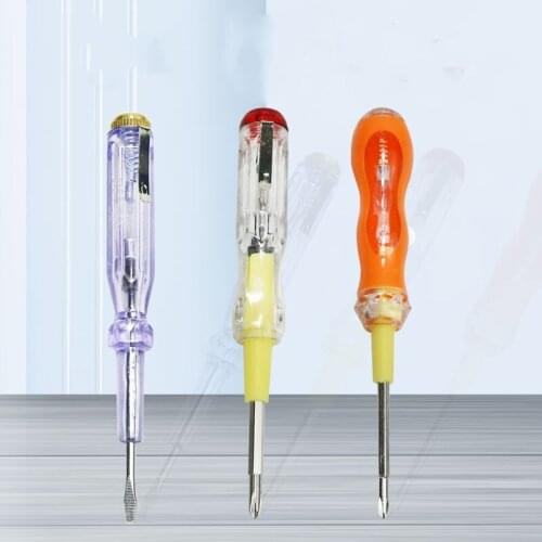 1pcs transparent electric test pen electrician test pen multi-function cross-blade screwdriver screwdriver, screwdriver tool