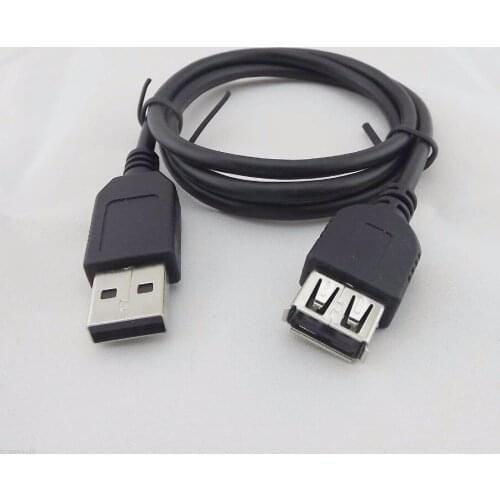 1pc USB 2.0 A Male Plug To A Female Extension Extender Cable Cord Black 0.8M 80cm