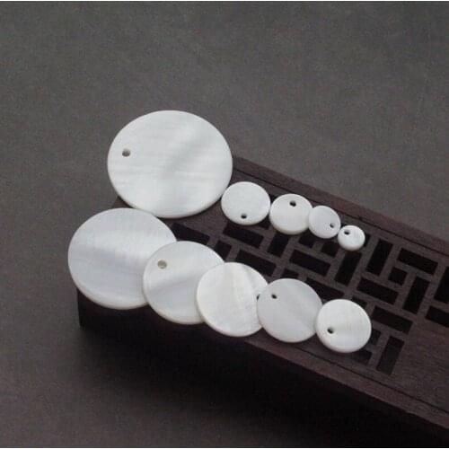 10pcs / bag natural shell smooth polished disc pendant star jewelry making DIY necklace earrings hair clip jewelry accessories