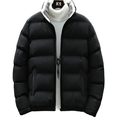 2020 Winter New Men Solid Color Parkas Quality Brand Mens Stand Collar Warm Thick Jacket Male Fashion Casual Parka Coat;ZA441