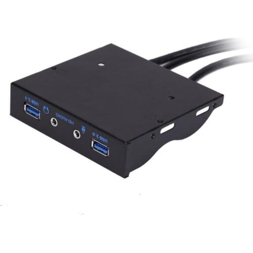 3.5" 20Pin to 2 USB 3.0 Port HUB + HD Audio PC Floppy Expansion Front Floppy Drive Panel add on card for computer PC desktops