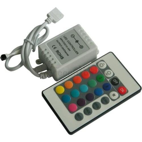 30X Wholesale high quality 24key IR remote RGB LED controller 3 year warranty express free shipping