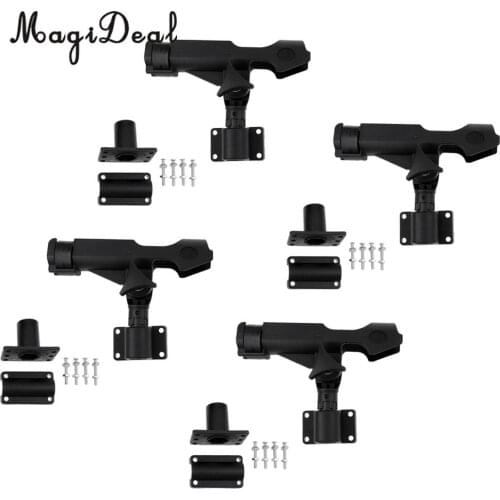 MagiDeal 4 Pieces Kayak Boat Fishing Rod Holder Side/Rail/Flush Mount Pole Rest Rack