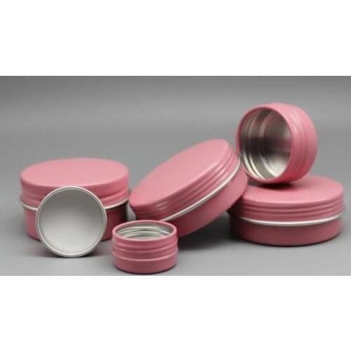 400pcs 5g Aluminum pink Tin Jars Cosmetic Sample Metal Tins Empty Container Bulk Round Pot Screw Cap Lid Small Ounce Candle Balm