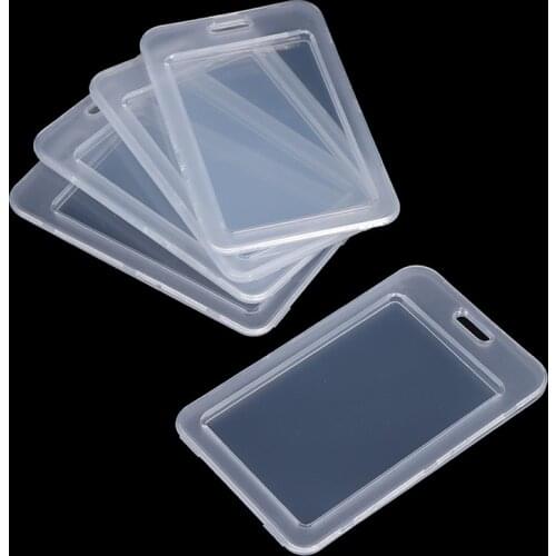 5pcs Transparent PVC Bank Bus Credit Card Holder Cover Storage Card & ID Holders Womem Men Kids Protector Cover Wallet