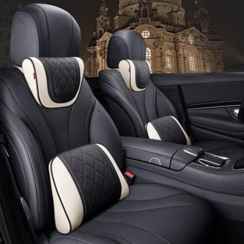 Leather Car Seat Rest Cushion Headrest Car Neck Pillows For Mercedes Benz Maybach S-Class headrest car accessories