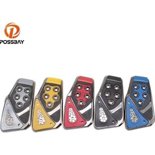 POSSBAY 3 Pcs Auto Brake Clutch Pedals Car Foot Pads Cover Universal fit for Toyota Mazda Ford Volvo Lexus Car Accelerator