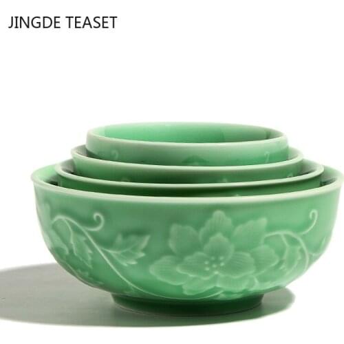 Large capacity Ceramic Teacup Longquan Celadon Tea Bowl Porcelain Teaware Accessories Master Tea cup Single Cup Drinkware