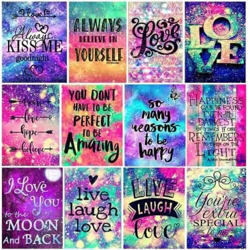 CraftArtGo 5D DIY Diamond Embroidery phrasal word Full Square Round Rhinestone Mosaic Painting Cross Stitch Flowers Diamond Kit