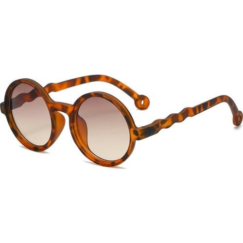 2021 New Fashion Round Kids Sunglasses Girls Boy Cute Gradient Lens Sun Glasses Leopard PC Frame Children Baby Cool Eyewear UV