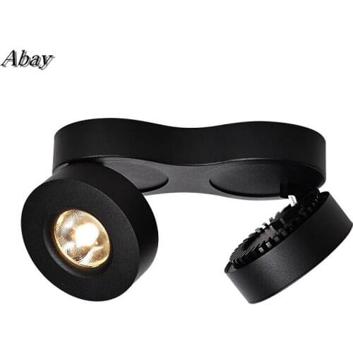 Dimmable Surface Mounted LED Downlights Angle Adjustable COB Ceiling Lamp Spot Lights 14w 20w Rotating LED Light AC85-265V