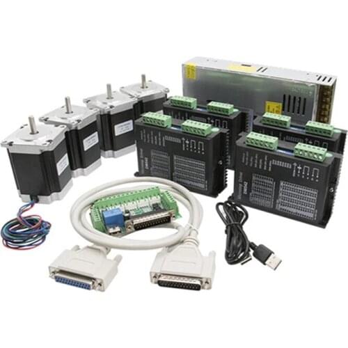 Router CNC 4 axis step motor kit TB6600 drive+ MACH3 interface board +Nema 23 315Oz-in stepper motor