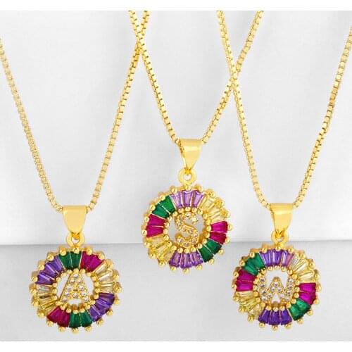 Funmode Hot Sale New 26 Letters Alphabet Pendant Necklace For Women Wedding Party Gifts Punk Multicolor Necklace Wholesale FN67