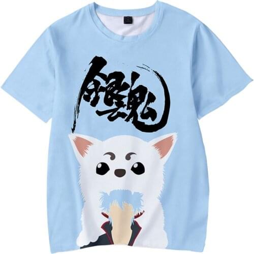 Cartoon Anime Gintama 3D T Shirt High Quality Sakata Gintoki O neck T-shirt Casual Loose Tshirts Men & Women Clothing Streetwear