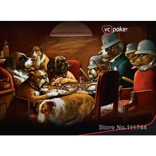 Dogs art Pinched With Four Aces by Cassius Marcellus Coolidge painting on canvas High quality Hand painted