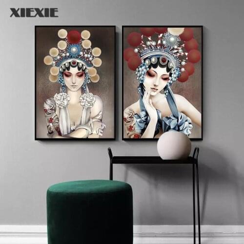 Chinese Modern Canvas Painting Beijing Peking Opera Wall Picture Art Print Chinese Drama Poster for Living Room Home Decor