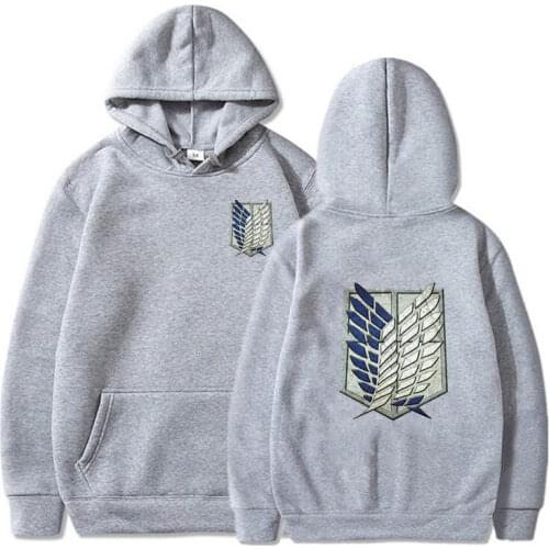 Japanese Anime Attack On Titan Printed Clothing Men Sweatshirt Fashion Polyester Pullover Hoodie for Boys Size XS-4XL