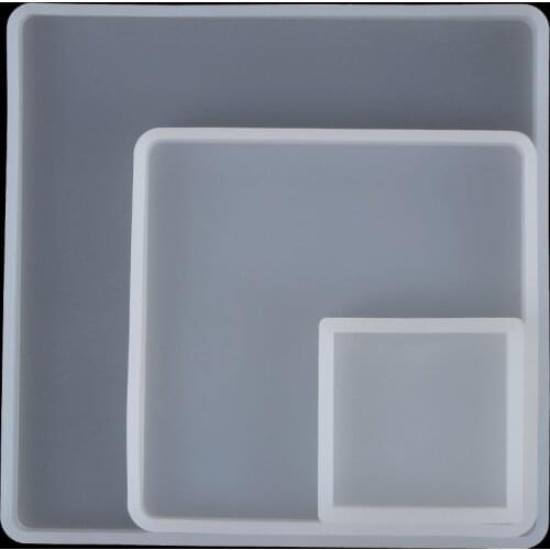 Square Coaster Resin Casting Molds Silicone Epoxy Transparent Fluid Arts Jewelry Agate Making Mould Tool DIY Crafts Accessories