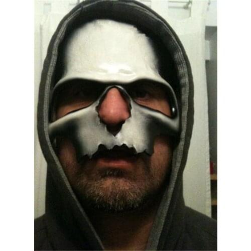 Hero Skull Handmade Genuine Cowhide Leather Mask Halloween Carnival Club Party Cosplay Mask High Quality