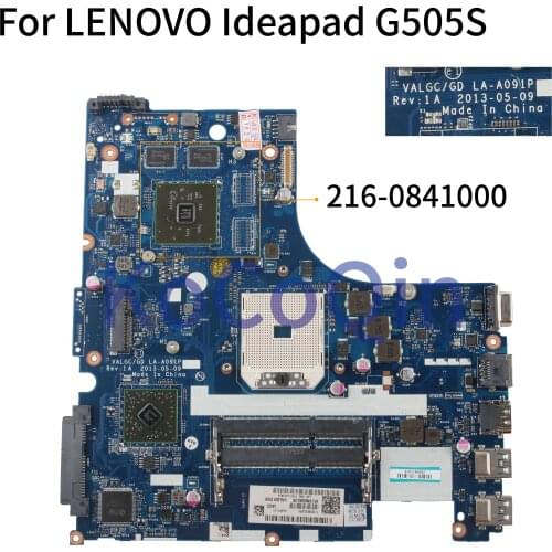 KoCoQin Laptop motherboard For LENOVO Ideapad G505S Mainboard VALGC/GD LA-A091P AMD 216-0841000 2G