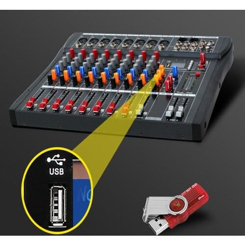 Professional mixer 8-channel stage performance meeting small portable phantom power USB Bluetooth 8-channel mixer