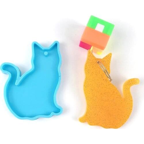 Cute Cat Keychain Resin Molds DIY Silicone Moulds for Epoxy Resin