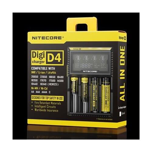 New Nitecore D4 Digicharger LCD Display Battery Charger Universal NiteCore Charger Fit Li-ion/LifeP04/Ni-MH/Ni-Cd Batteries