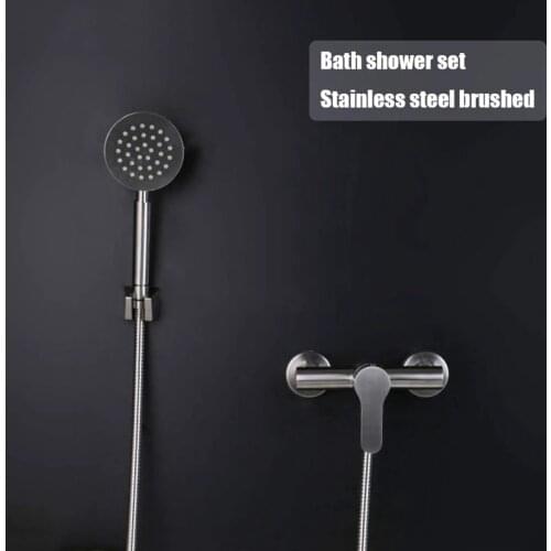 Bathroom sample shower set stainless steel mixer bath shower faucet with handheld shower head bathtub faucet valve