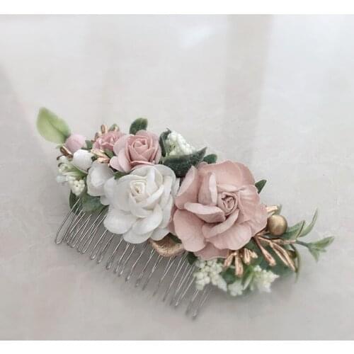 Free Shipping Blush Pink Flower Girl Comb