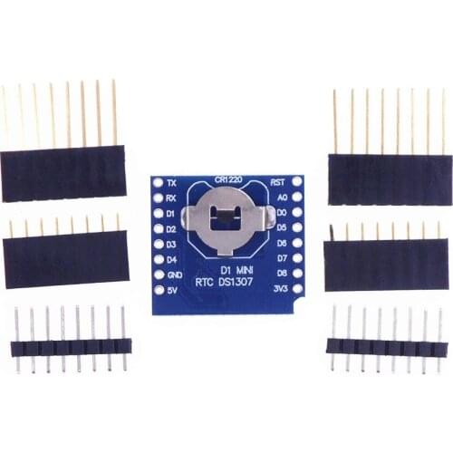 RTC DS1307 (Real Time Clock) + battery - Shield for wemos D1 MINI CR1220 battery holder