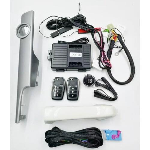 For Toyota PRADO Year 2012 to 2017 Car Add push button start stop remote control system and Keyless go system with panel handle