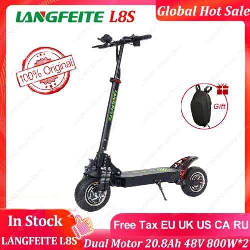 LANGFEITE L8S Dual Motor 20.8Ah 48V 800W*2 Folding Electric Scooter Color Display DC Brushless Motor 45km/h Top