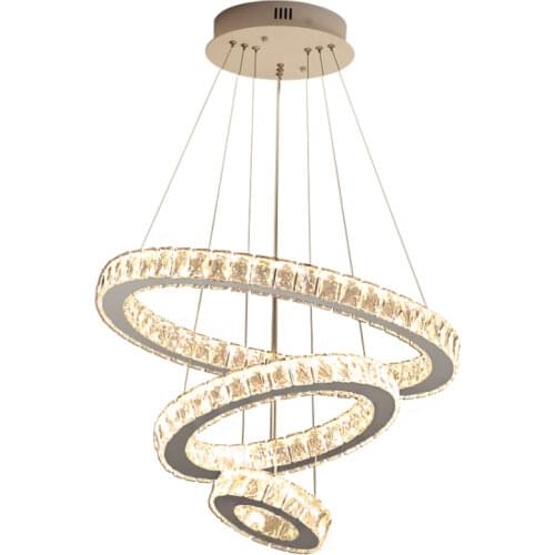 Modern Luxury Ring Crystal Pendant Light Living Room Led Lighting Dining Room Furniture Bedroom Light Fixtures 90-260V Room Lamp